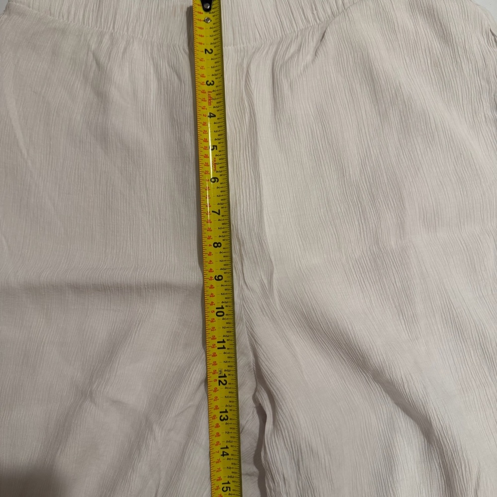 Elastic-Waist Wide Leg Pants - White - Picture 15 of 16